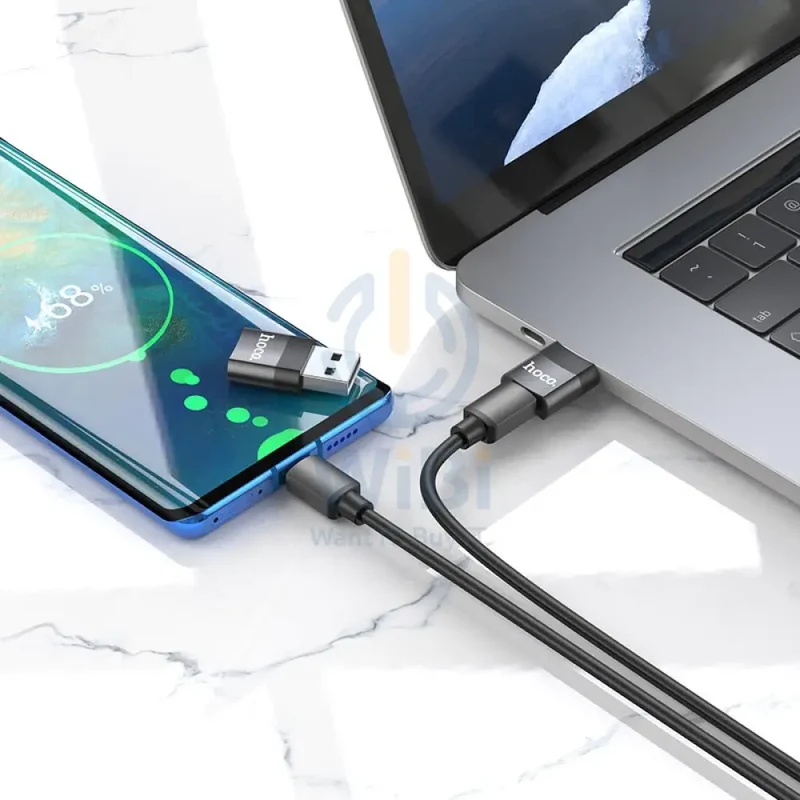 Hoco UA17 USB 2.0 to Type-C OTG Adapter - Black