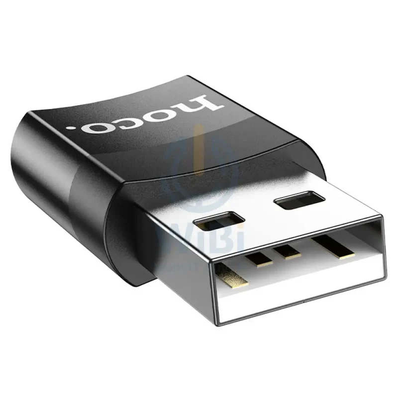 Hoco UA17 USB 2.0 to Type-C OTG Adapter - Black