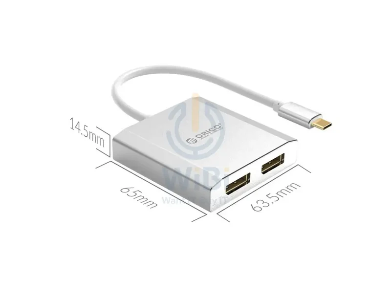 ORICO Type-C to Dual Display Port Adapter - Silver