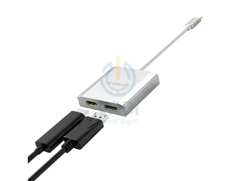 محول أوريكو من Type-C إلى DisplayPort وHDMI، فضي