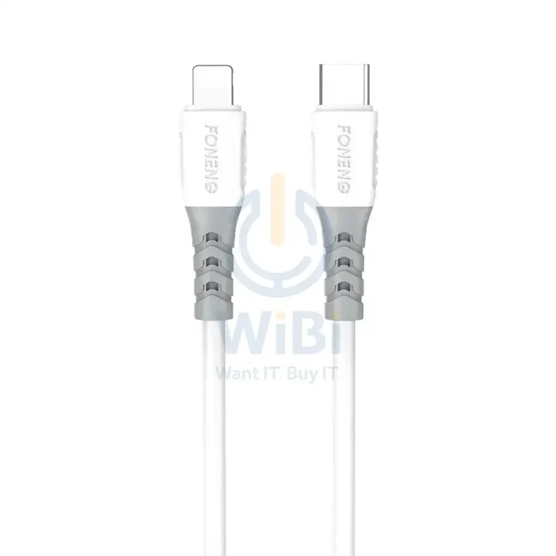 Foneng X66 PD Type-C to Lightning 20W Fast Data Cable 1M - White