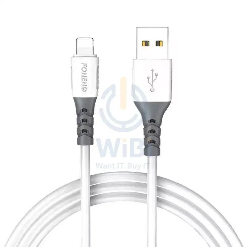 Foneng X66 Qc 2M Fast 3A Lightning Data Cable - White