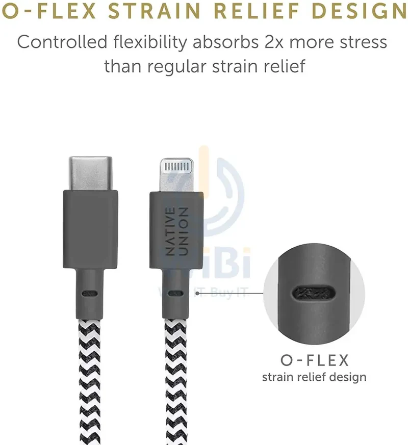 Native Union Night Cable USB-C to Lightning - 3 Meter / Zebra