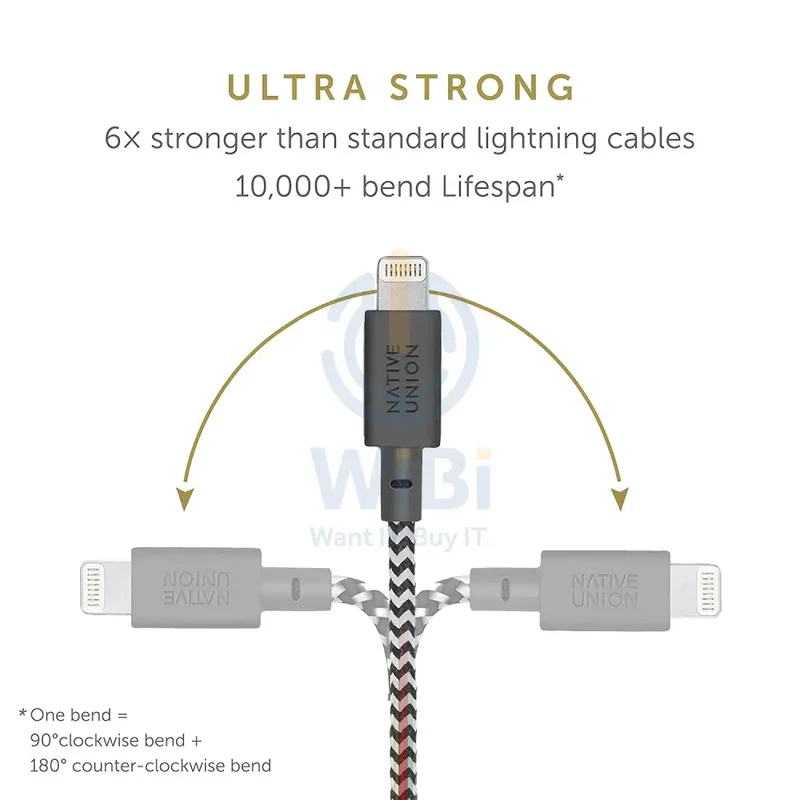Native Union Night Cable USB-C to Lightning - 3 Meter / Zebra