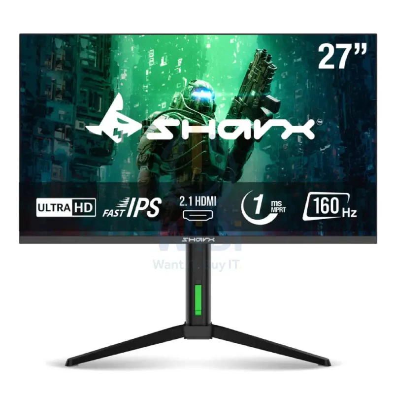 شاشة ألعاب شاركس، مقاس 27 بوصة UHD، تردد تحديث 160 هرتز، زمن استجابة 1 مللي ثانية، HDMI 2.1