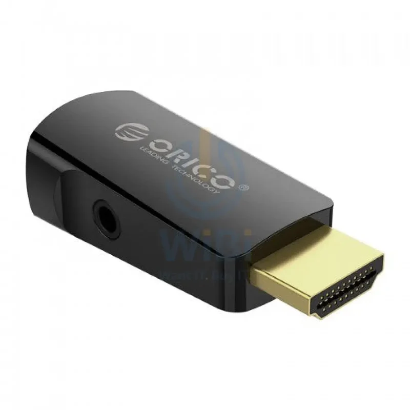 محول أوريكو من HDMI إلى VGA، باللون الأسود