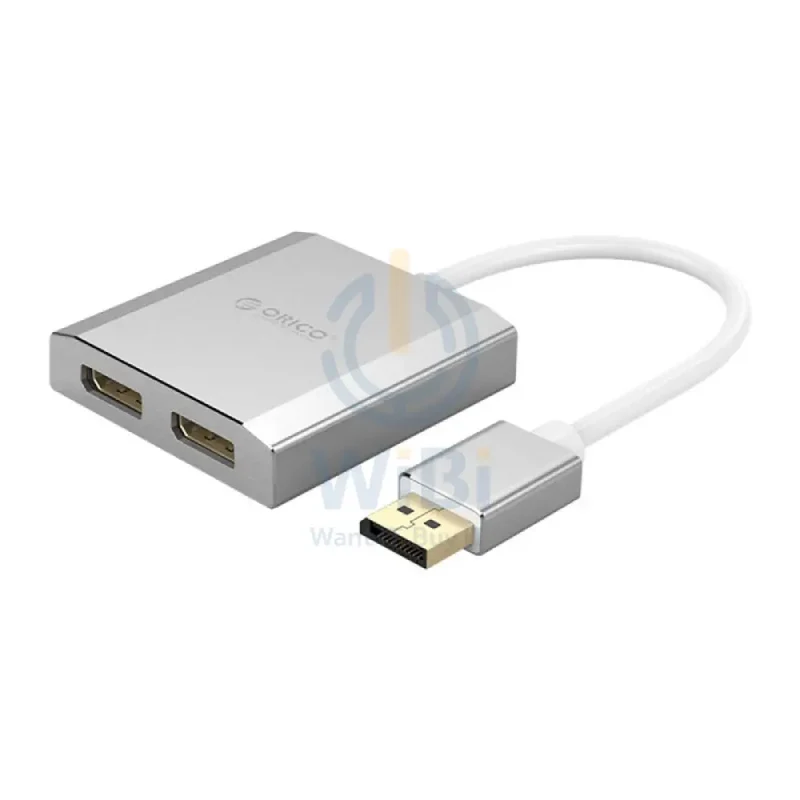 محول أوريكو من DP إلى Dual DP، 4K، بطول 15 سم، Dispalyport، USB، فضي