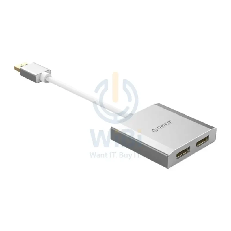محول أوريكو من DP إلى Dual DP، 4K، بطول 15 سم، Dispalyport، USB، فضي