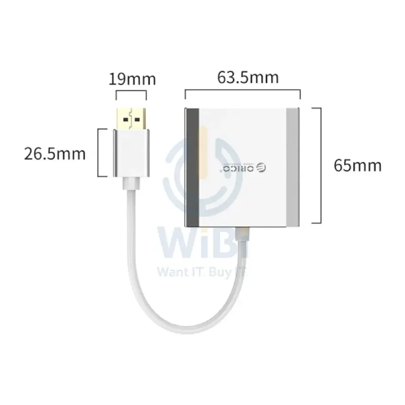 محول أوريكو من DP إلى Dual DP، 4K، بطول 15 سم، Dispalyport، USB، فضي