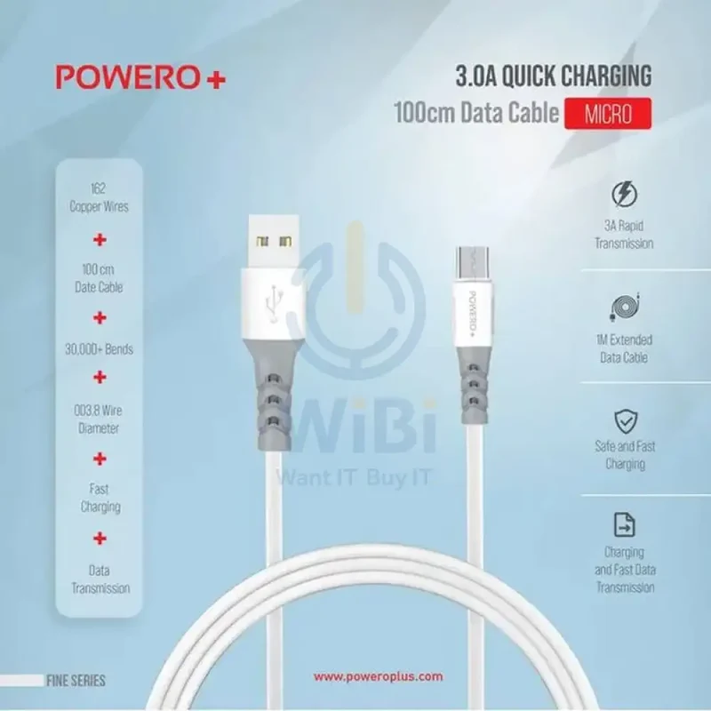 Foneng X66 Qc 1M Fast 3A Data Cable Micro - White