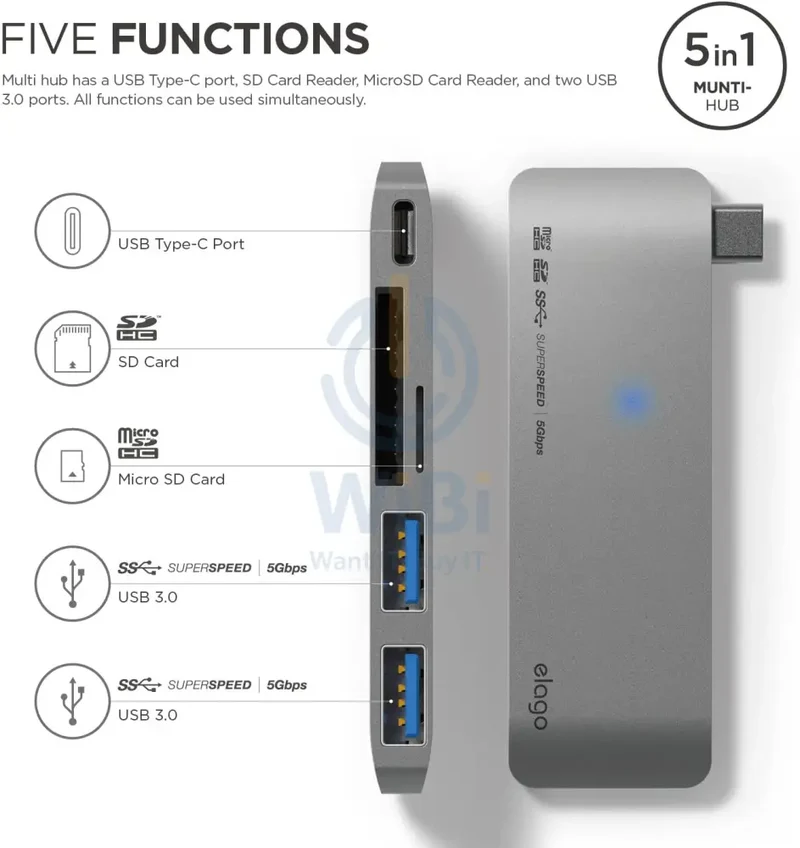 Elago Aluminum Charging Multi Hub USB-C - Space Gray