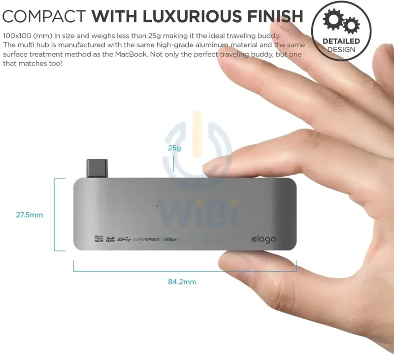 Elago Aluminum Charging Multi Hub USB-C - Space Gray