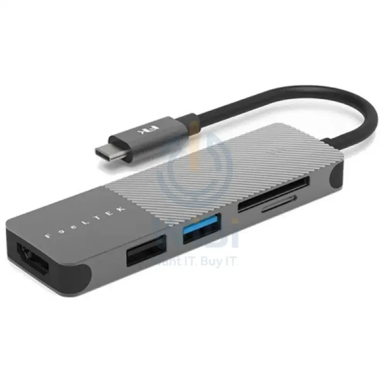 Feeltek 5-in-1 Portable USB Type C Hub - Grey