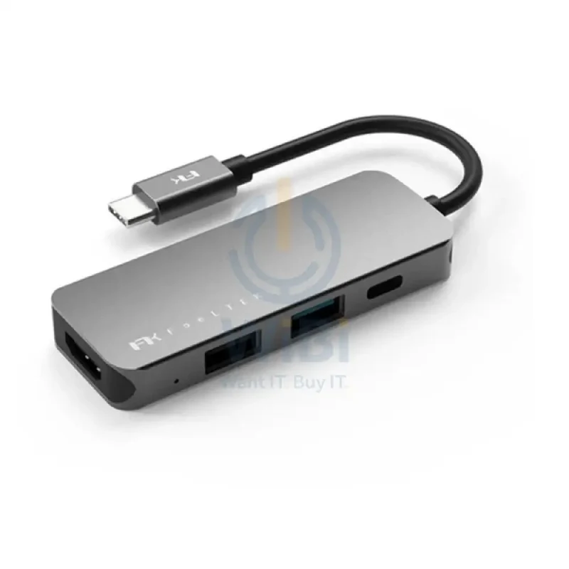 FeelTek 4-in-1 Portable USB-C Hub - Grey