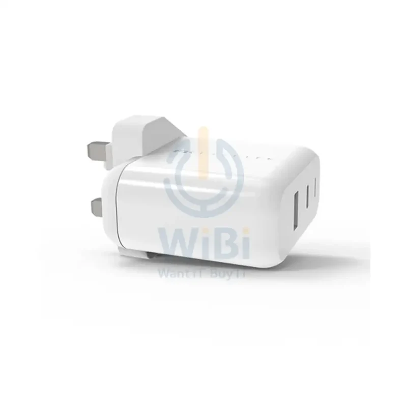 عبوة فيلتك مزدوجة للشحن السريع، شاحن Elec PD بمواصفات UK بقدرة 30 واط + كابل يو إس بي-C إلى لايتنينج بطول 180 سم / باللون الأبيض