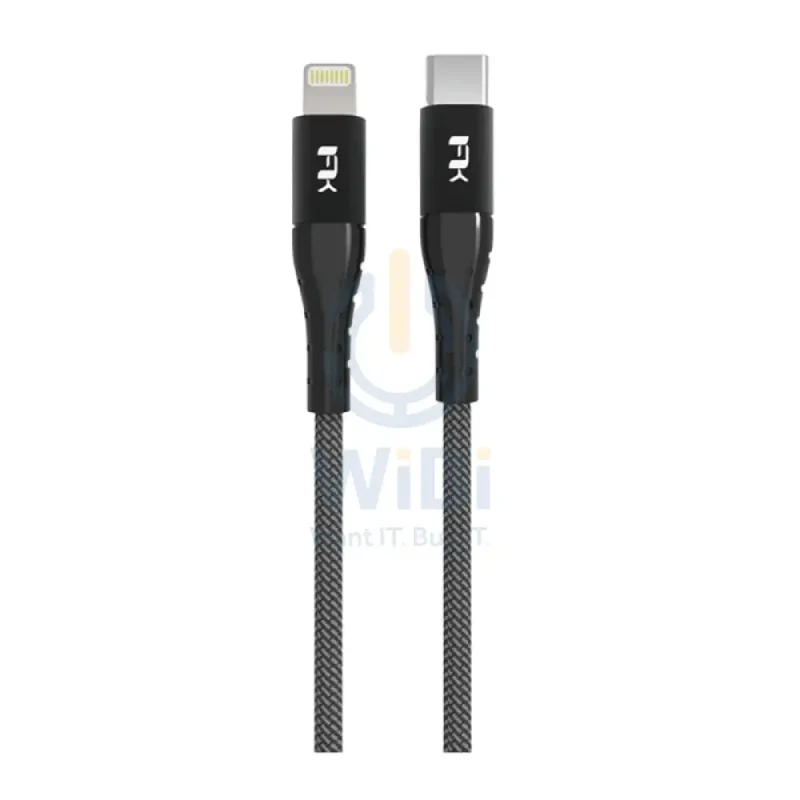 Feeltek Air Lightning to USB-C Cable 180cm (Braid + Metallic) - Black