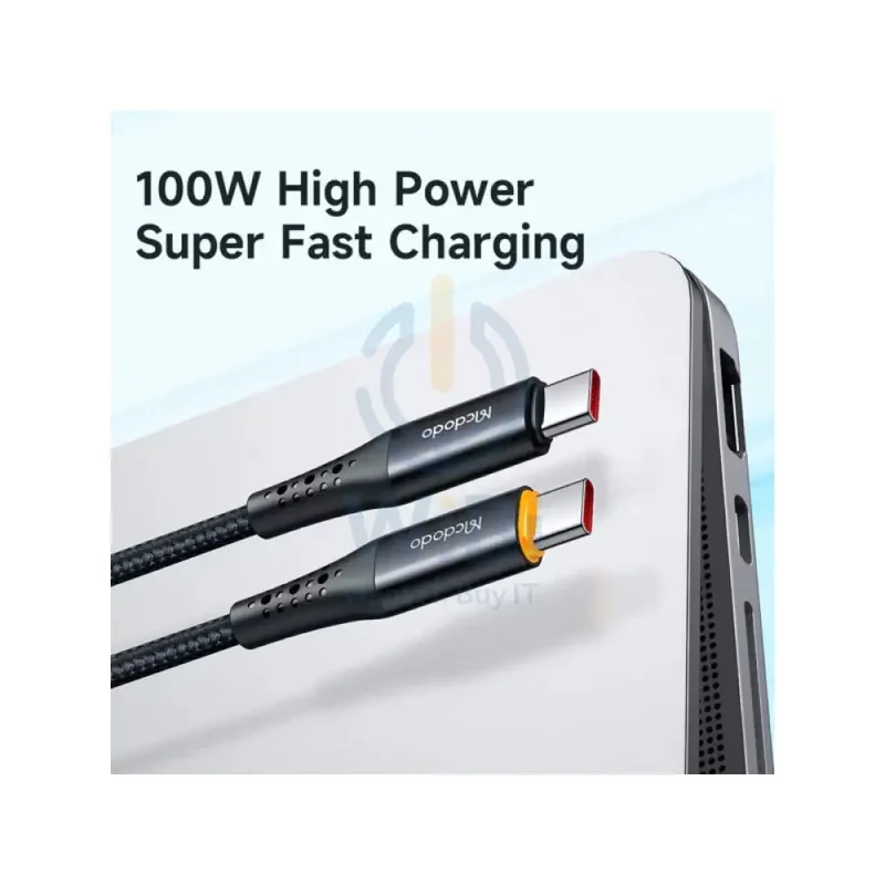 Mcdodo Auto Power Off PD Type-c to Type-c Cable - 100W / 1.8 Meter / Black