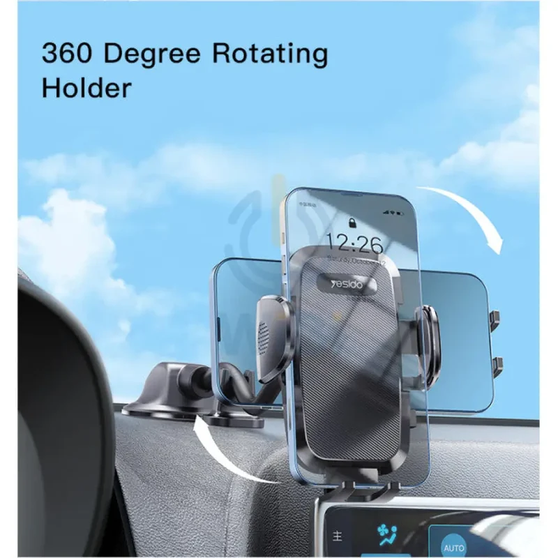 Yesido C140 Windshield / dashboard Mobile Phone Holder - Black