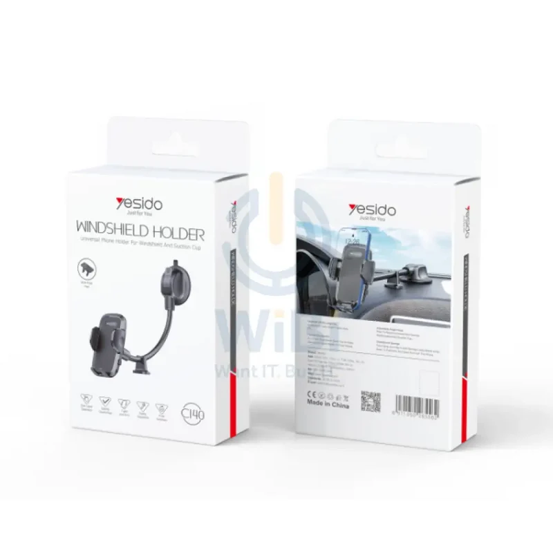 Yesido C140 Windshield / dashboard Mobile Phone Holder - Black