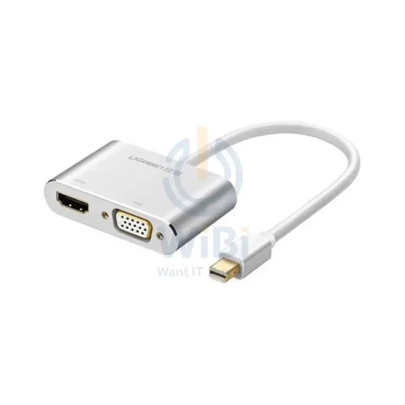 محول يوجرين ميني ديسبلاي بورت إلى إتش دي إم آي + VGA، فضي
