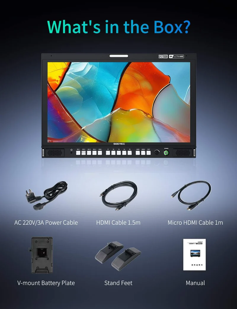 SEETEC S24 23.8-Zoll 4K/8K Broadcast-Monitor Hohe Helligkeit 1000 Nits 4x12G-SDI HDMI UltraHD 3840x2160