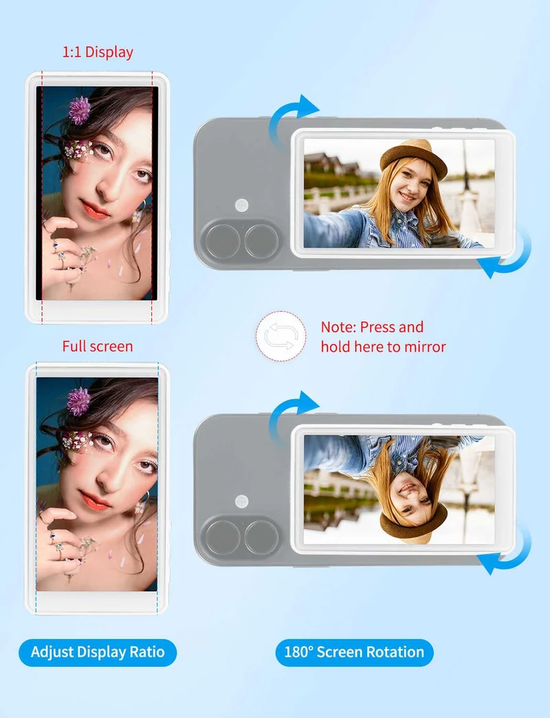 FEELWORLD MC4 Selfie-Monitor für iPhone/Android, 4K/1080p, magnetisch, kabellos, 99 m Reichweite, HD für Vlogging und Streaming
