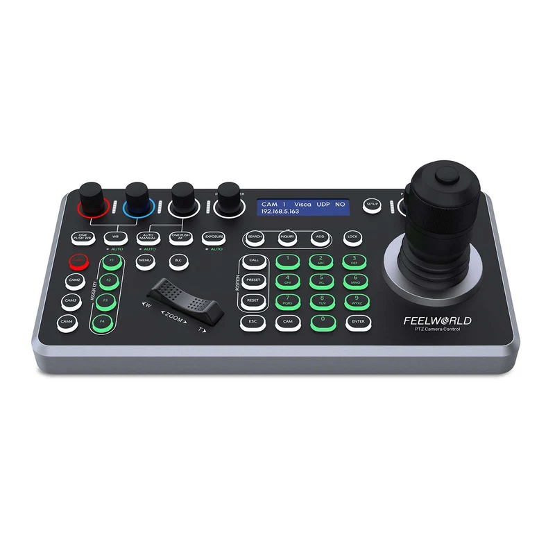 FEELWORLD KBC20 PTZ-Kamerasteuerung mit Joystick und Tastatur, Unterstützung mehrerer Steuerungsprotokolle und PoE