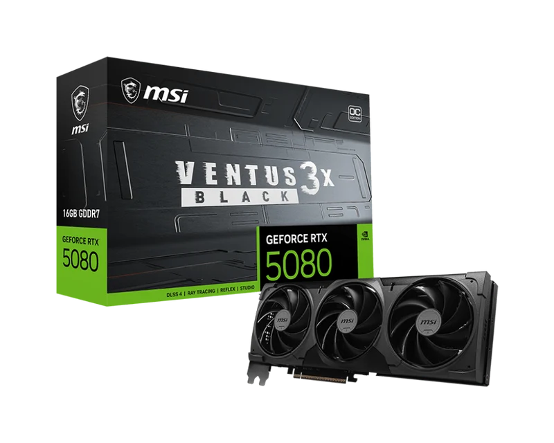MSI Grafikkarte GeForce RTX 5080 16G VENTUS 3X OC BLACK