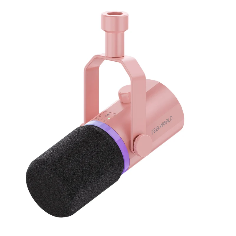FEELWORLD PM1 Rosa XLR USB dynamisches Mikrofon für Podcasting Aufnahme Gaming Live-Streaming