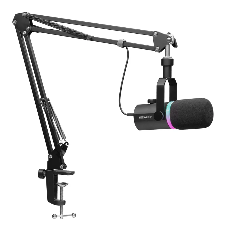 FEELWORLD PM1 Weißes XLR-USB-dynamisches Mikrofon für Podcasting-Aufnahmen, Gaming, Live-Streaming