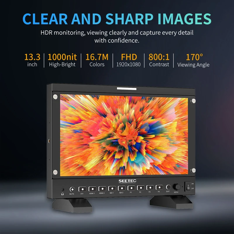 SEETEC P133 PRO 13.3 Zoll 1000nit Hochheller Broadcast-Monitor mit Waveform LUT HDMI SDI