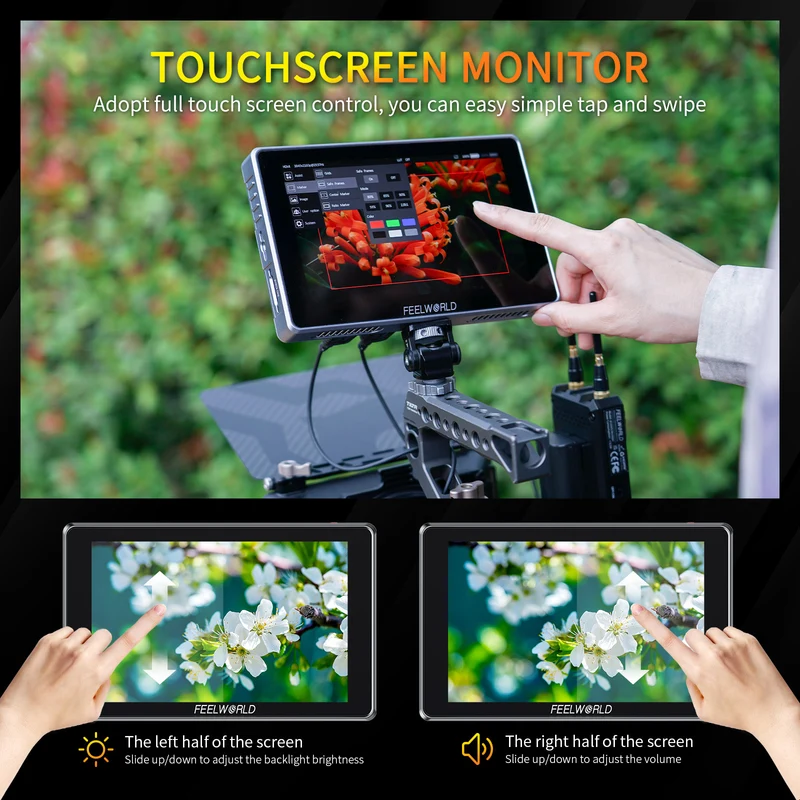 FEELWORLD S7 7 Zoll 12G SDI HDMI2.0 Kamera-Feldmonitor mit 1600nit Touchscreen mit hoher Helligkeit
