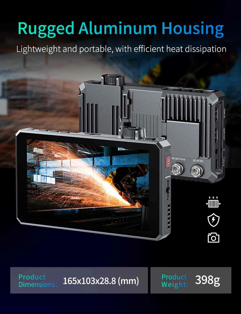 FEELWORLD SC6 6 Zoll 1500nit HighBright Aluminium Feld-DSLR-Kameramonitor mit Touchscreen, 3G, SDI, 4K, HDMI und 60 Hz
