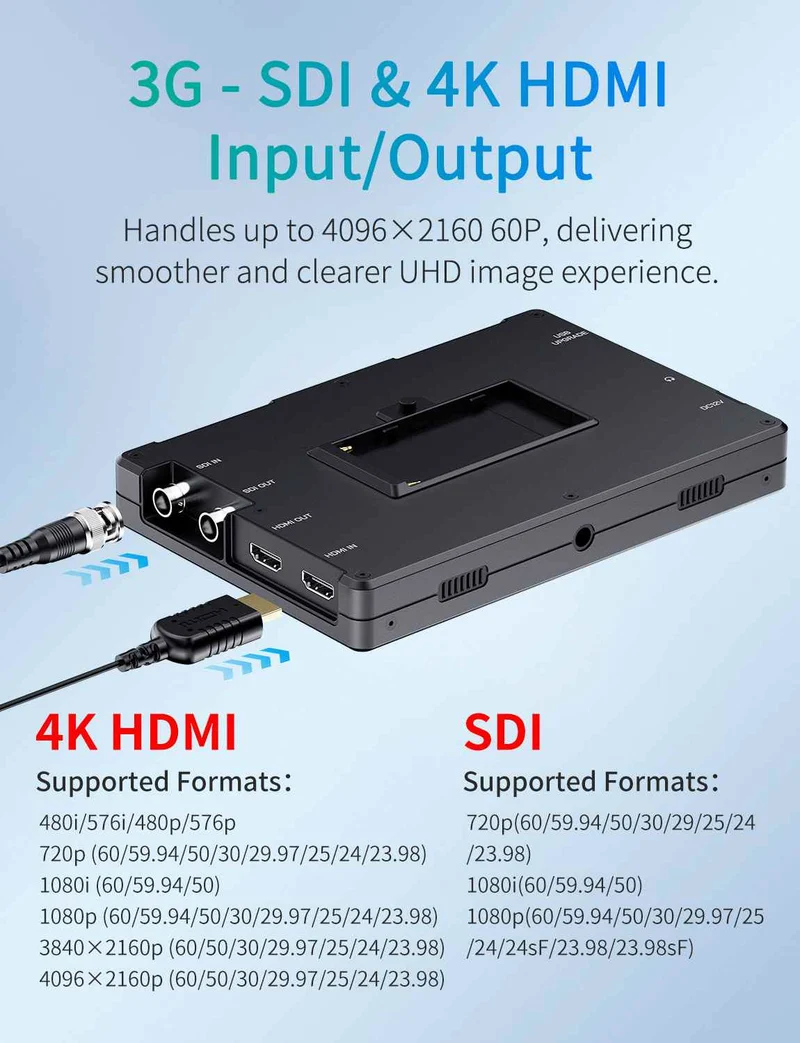 FEELWORLD T7S PRO 7 Zoll 2000nit Aluminium Feld-DSLR-Kameramonitor, ultrahell, 3G SDI 4K HDMI 60