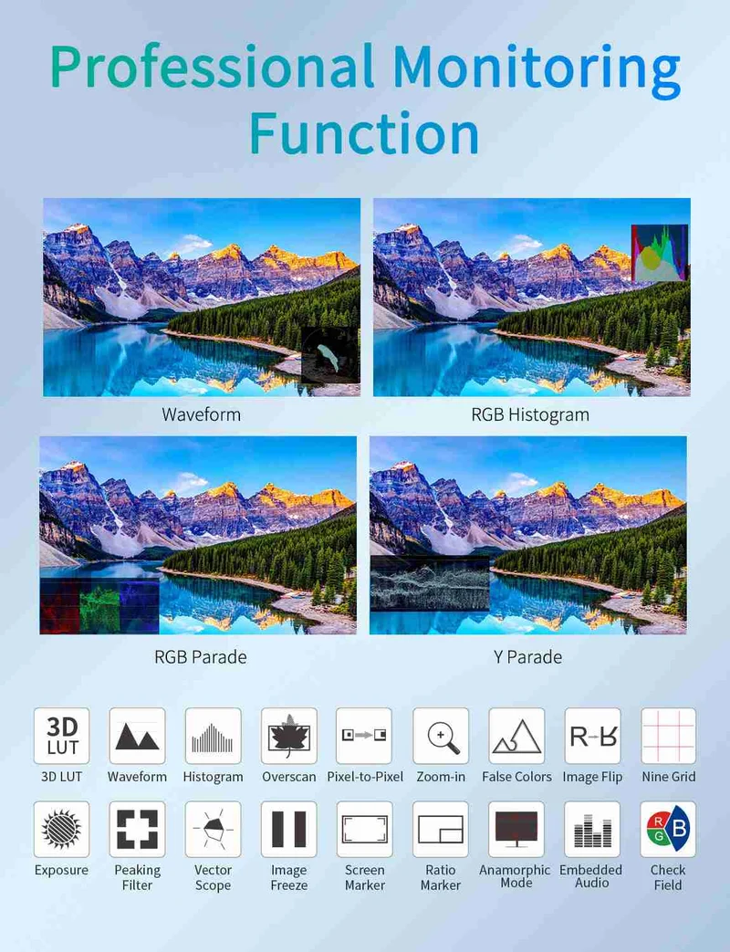 FEELWORLD T7S PRO 7 Zoll 2000nit Aluminium Feld-DSLR-Kameramonitor, ultrahell, 3G SDI 4K HDMI 60