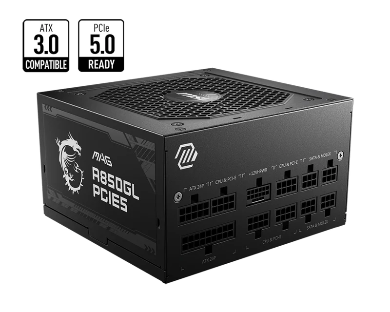 MSI CB Desktop PC Netzteil ATX 850Watt 80 Plus Gold MAG A850GL PCIE5