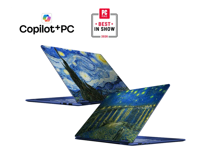 MSI Laptop Prestige 14 Flip AI+ Starry Night Over the Rhon