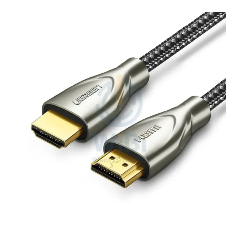 كابل HDMI من سبائك الزنك وألياف الكربون من يوجرين، بطول 2 متر، باللون الرمادي