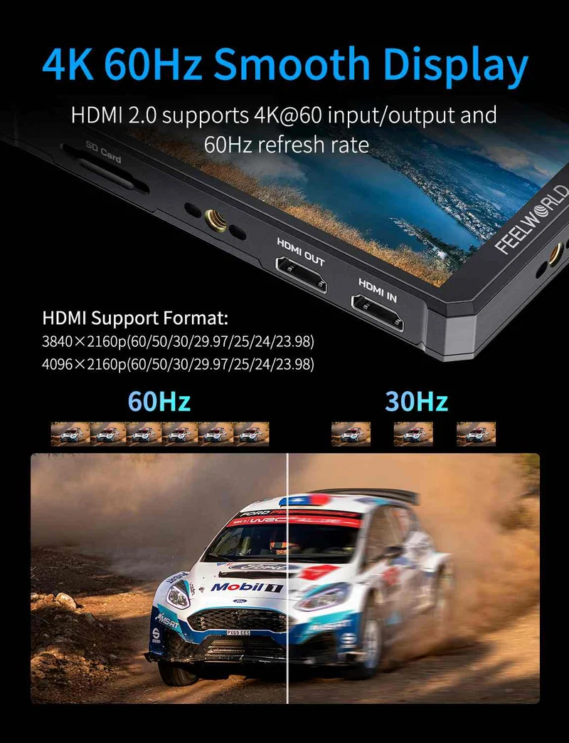 FEELWORLD PS6 5.5 Zoll 550nit OLED Vertikal Horizontal Kamera Feld Video Monitor Touchscreen 4K HDMI