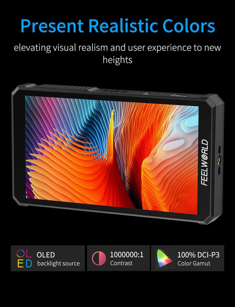 FEELWORLD PS6 5.5 Zoll 550nit OLED Vertikal Horizontal Kamera Feld Video Monitor Touchscreen 4K HDMI