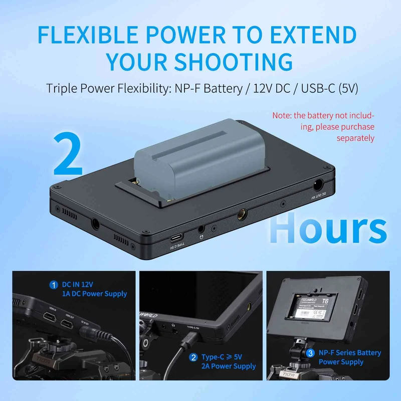 FEELWORLD T6 6-Zoll 450nit Kamera Feldvideomonitor Aluminiumgehäuse 4K HDMI 1920x1080 IPS