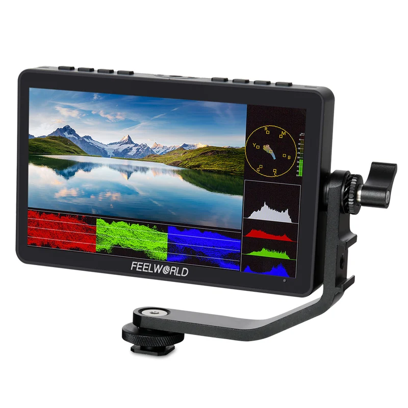 FEELWORLD F5 PRO V4 6 Zoll 450nit Feld-DSLR-Kameramonitor mit Touchscreen und externem F970-Kit