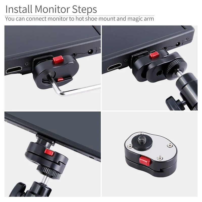 FEELWORLD Field Monitor Schnellwechselplatte für 3.5 5 7-Zoll-DSLR-Kameramonitor Mit 1 / 4-Zollschraube