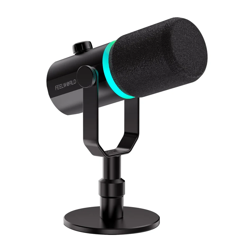 FEELWORLD PM1 XLR USB Dynamisches Mikrofon mit Desktop-Ständer für Podcast