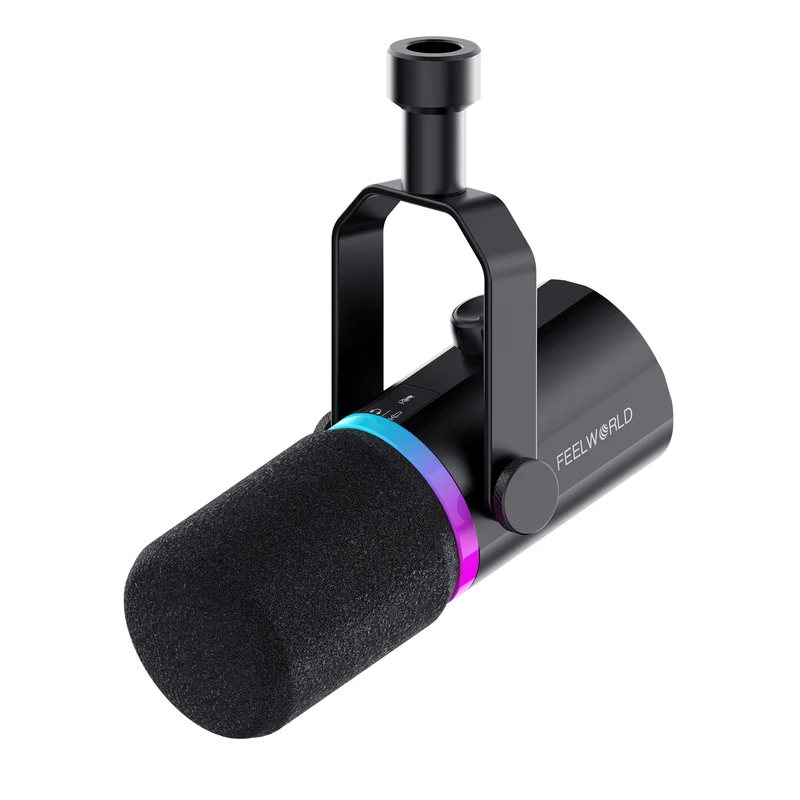 FEELWORLD PM1 XLR USB Dynamisches Mikrofon mit Desktop-Ständer für Podcast