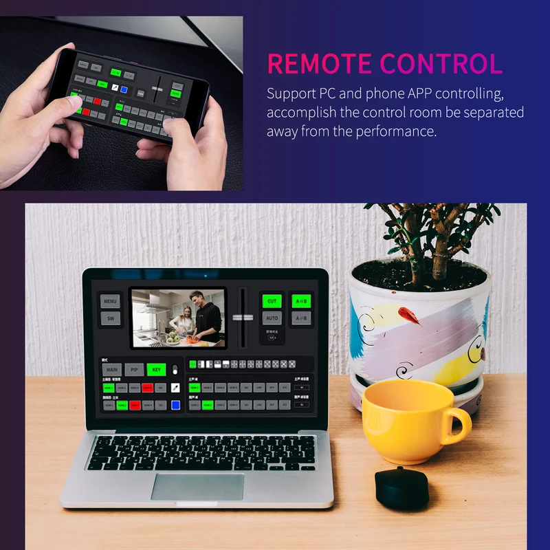 FEELWORLD L4 Multikamera-Videomixer-Umschalter 10.1-Zoll-Touchscreen USB3.0 Schnelles Streaming