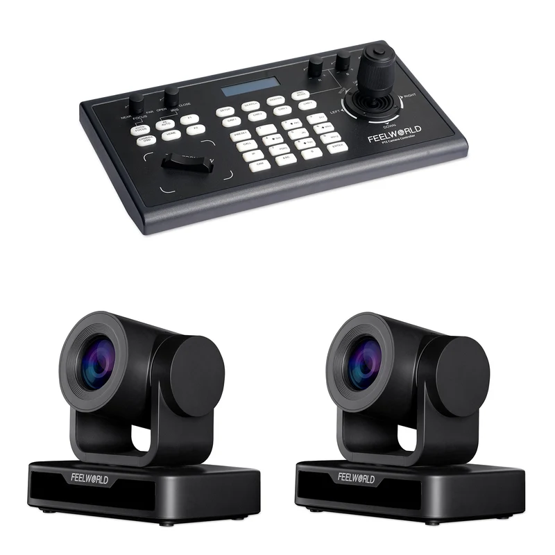 FEELWORLD KBC10 PTZ-Controller und 2 USB10X PTZ-Kamera-Bundle-Set