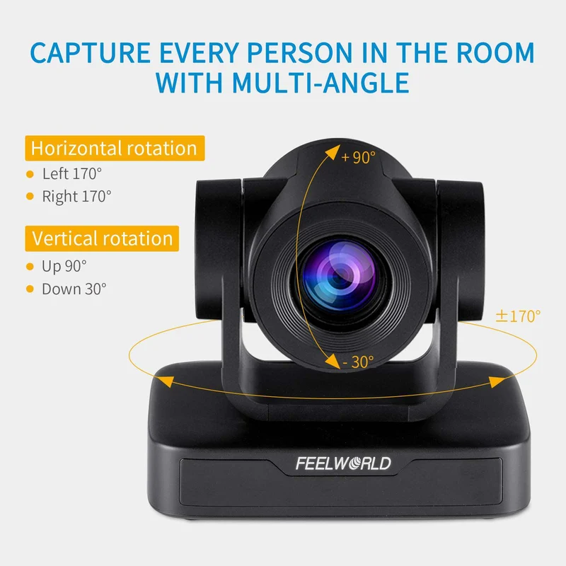 FEELWORLD USB10X Videokonferenz USB PTZ-Kamera 10X optischer Zoom Full HD 1080p für Live-Streaming