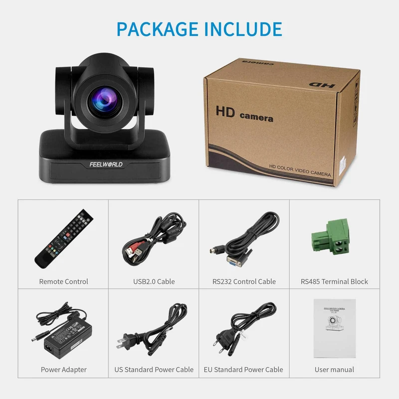 FEELWORLD USB10X Videokonferenz USB PTZ-Kamera 10X optischer Zoom Full HD 1080p für Live-Streaming