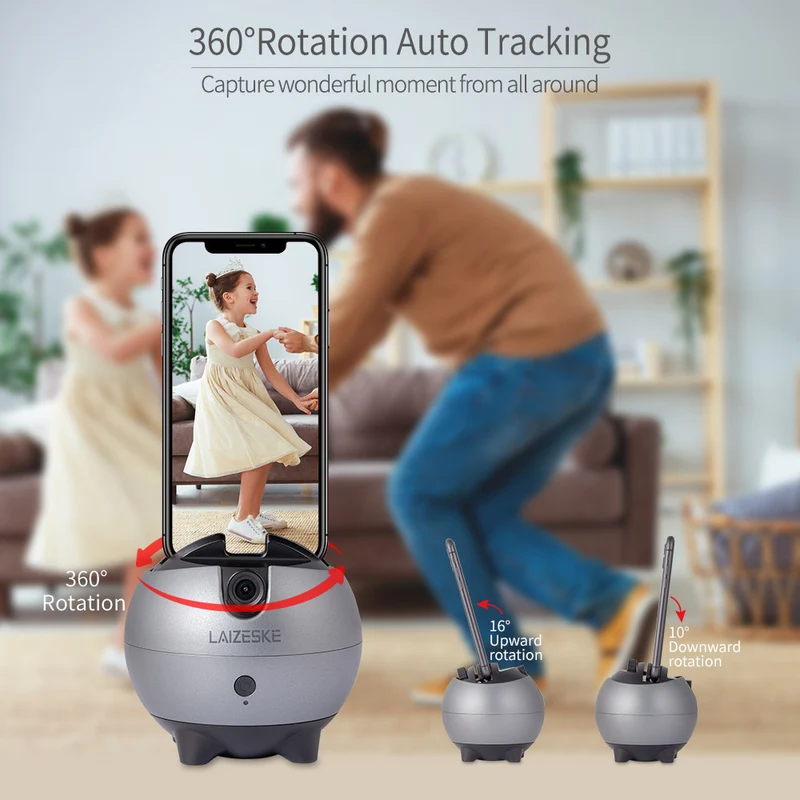 LAIZESKE LA8 Smart Robot Kameramann 360 Rotation Auto Tracking Handyhalter AI Gestenerkennung